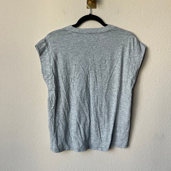 Frame Le Mid Rise Vneck Tank Top in Gris Heather Size XS - Picture 3 of 6